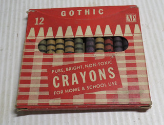 Vintage Crayons Gothic Pack Of 10 Art Crayon Co Stationary Novelty G2