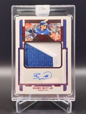 2023 Panini Three and Two Bobby Witt Jr /4 Jumbo Patch Auto FOTL Red Game Worn