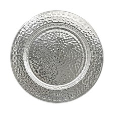 13 Inch Stainless Steel Hammered Charger Plates Silver Dinner Set Of 6