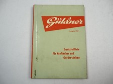 Güldner Schlepper Kraftheber Geräte Ersatzteilliste 1960 AZK ALK ADN ALD ALB AK