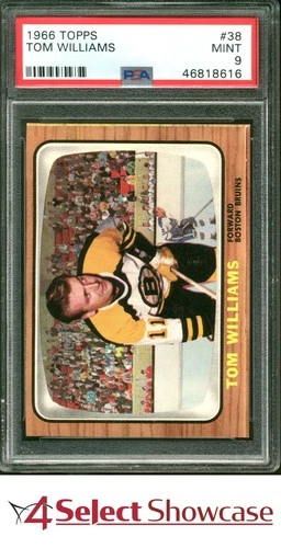 1966 TOPPS #38 TOM WILLIAMS BRUINS POP 2 PSA 9 SET BREAK