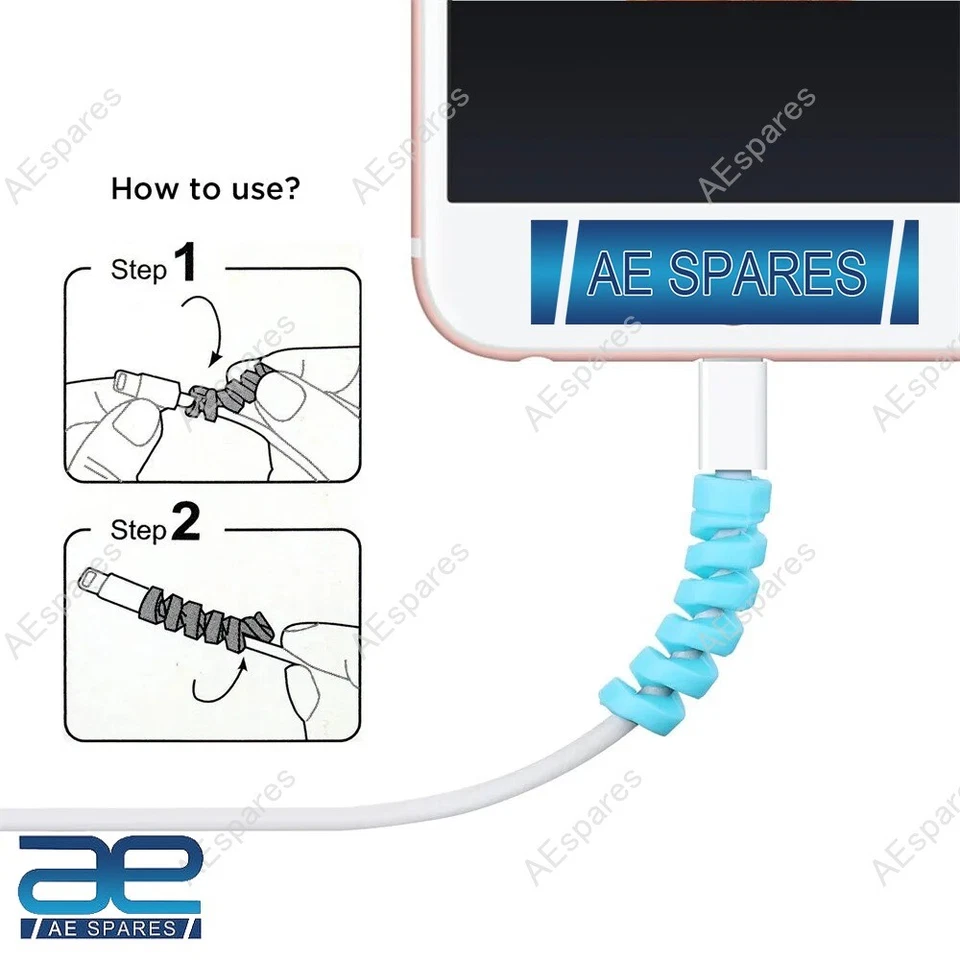 Set di 10 Spirali USB Cavo di Protezione Cavo Salva per USB Protezione Cavo D... - Immagine 2 di 4