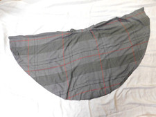 Vintage Gray w/ Red Plaid Full Round Circle Skirt 23" Waist Rockabilly  