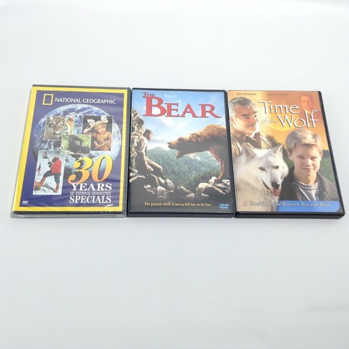 LOT 3 ANIMAL DVD MOVIES The Bear TIME OF THE WOLF 30 Years National Geographic - Picture 1 of 11