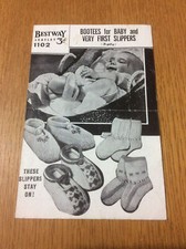 Vintage 1930s/1940s Bestway Baby Slippers & Socks Knitting Patterns, Fair Isle