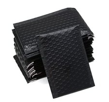 25 Pack 4x6 Inches Small Black Poly Bubble Lined Mailers Padded Shipping