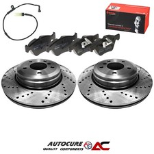 FOR BMW E60 E61 5 SERIES 520D FRONT DRILLED BRAKE DISCS & BREMBO PADS SET