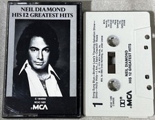 Neil Diamond His 12 Greatest Hits Cassette Tape 1974 MCA