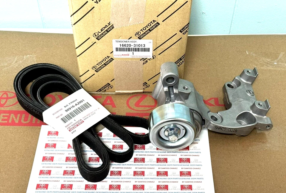 Kit de correa de transmisión y tensor serpentina Toyota Tacoma V6 2005-2015 pieza original OEM Foto 2 de 4