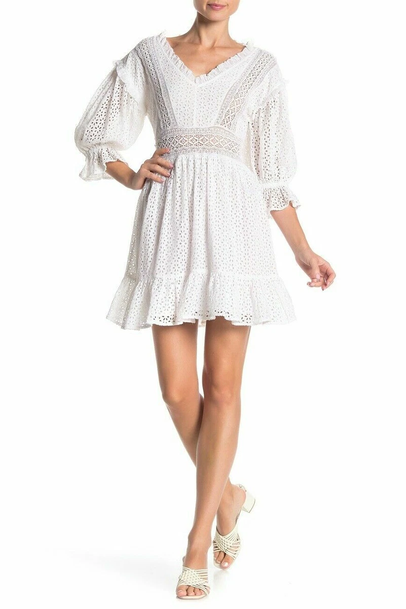 White eyelet dress hotsell with bell sleeves
