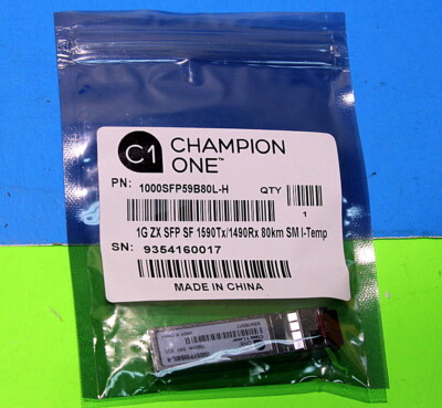 Champion One 1000SFP59B80L-H GB ZX 1590Tx/1490Rx 80km Single Fiber