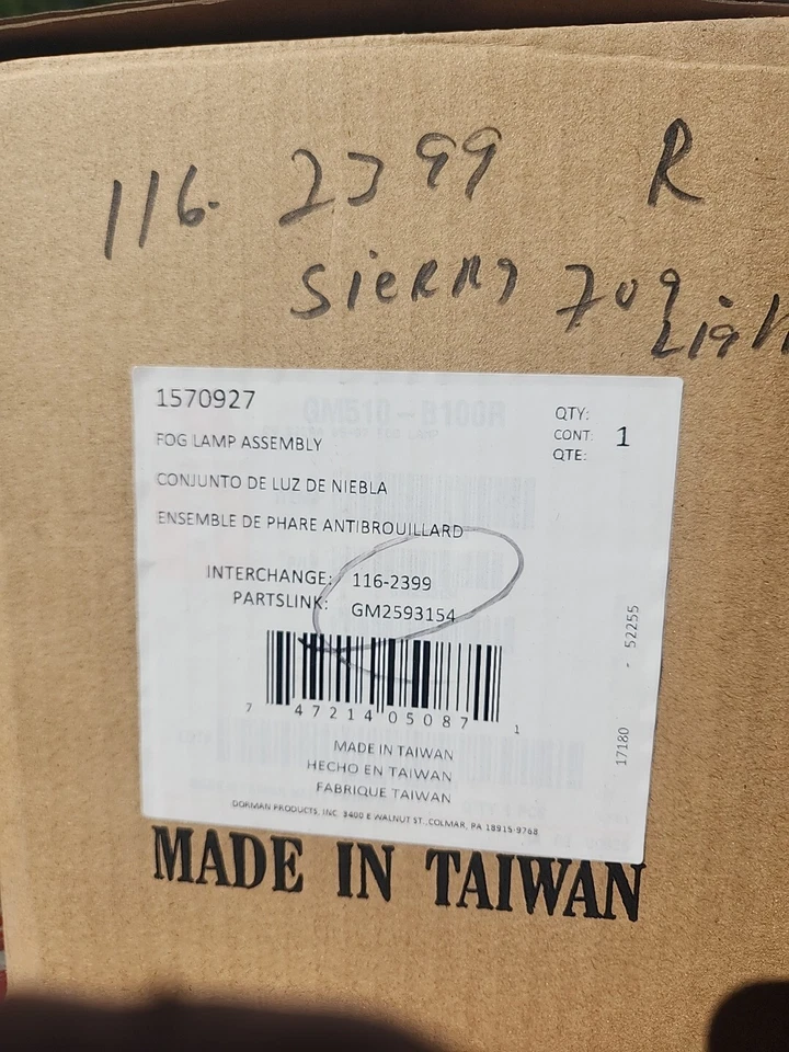 ПОДХОДИТ ДЛЯ ГРУЗОВИКОВ GMC SIERRA 2005-2007 ГОДОВ ВЫПУСКА ПАССАЖИРСКИЕ ПРАВЫЕ ПРОТИВОТУМАННЫЕ ФАРЫ В СБОРЕ - Изображение 3 из 3