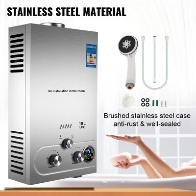 VEVOR 6L-18L LPG Propane Hot Water Heater Tankless Instant Boiler RV