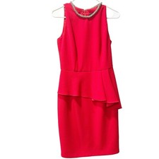 Carmen marc Valvo embellished jewel Dress 4 red Cocktail Money Sexy Valentine's