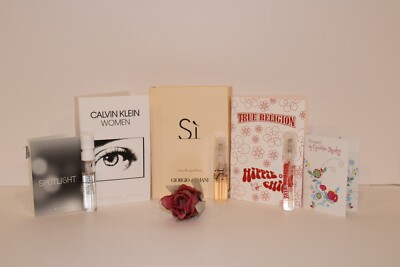 Lot of 5 Women's Perfume Samples: CK Women, Si Armani, Hippie Chic and more