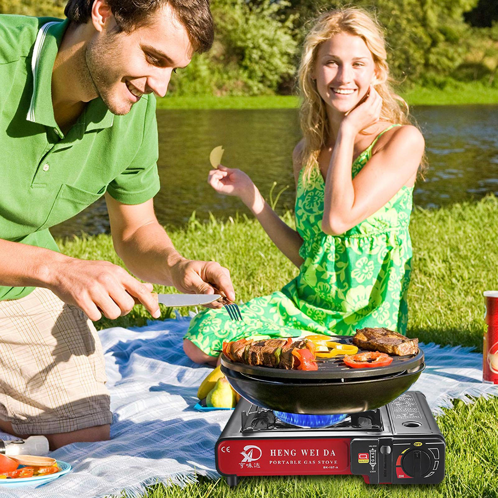 Portable Mini Gas Burner Folding Picnic Cook Stove for Outdoor Fishing