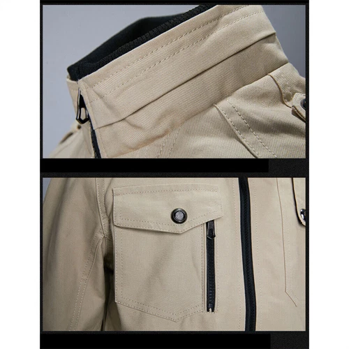 Chaqueta de bombardero vintage para hombre cuello alto chaqueta de aviador chaqueta de piloto chaqueta de transición-- - Imagen 5 de 20