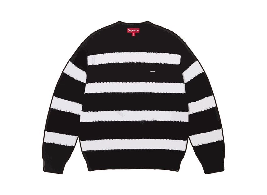 Pull noir Supreme Loose Gauge Stripe petite boîte