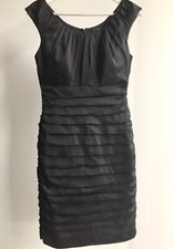 Coast Occasion Wedding Evening Satin Black Dress - Size 8