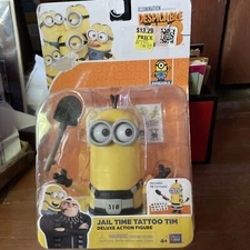 Minions Despicable Me 3 Poseable Deluxe Action Figure Jail Time Tattoo Tim - NIP