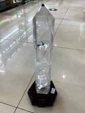 16.41lb TOP Natural clear Quartz Obelisk Crystal Energy Tower Point Reiki