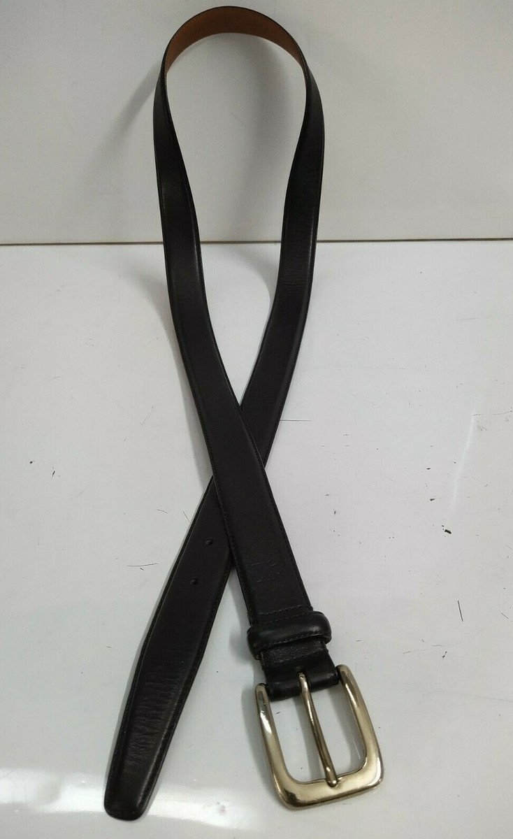 Calvin Klein black leather belt size 40 inches long by 1 inch. Calvin Klein Stretched Black Genuine Leather Belt - Men main image 3