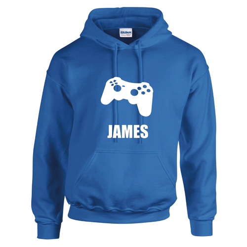 Girls Boys Personalised Gaming Controller Hooded Hoody Hoodies - Picture 7 of 9