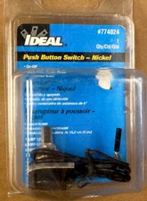 IDEAL 774024 Push Button Switch On Off Single Pole Single Throw, NOS - FREE SHIP