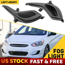 Front Bumper Insert Fog Light Cover Left+Right Fit For 2012-2017 Hyundai Accent