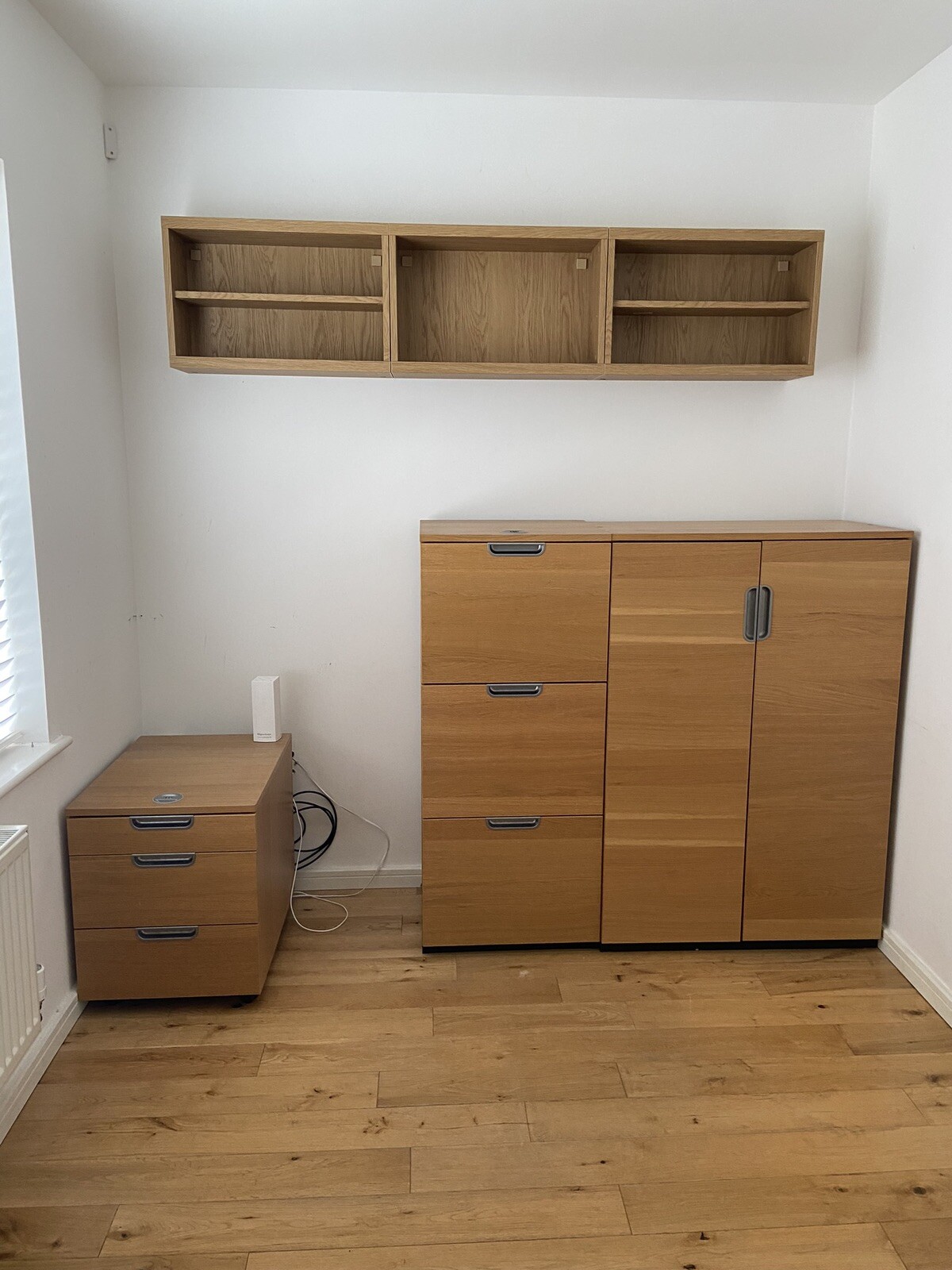 Ikea Galant Filing 2 Drawer Unit Oak Veneer Lockable (see