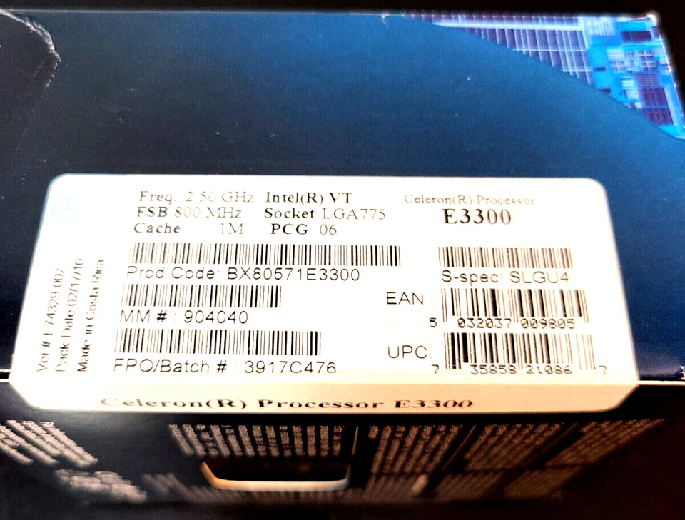 Intel Celeron E3300 2.5 GHz Dual-Core (BX80571E3300) Processor *NEW* - Image 2 of 2
