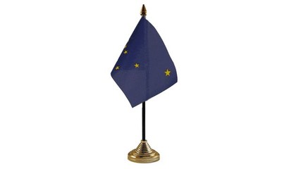 Alaska Tisch Schreibtischflagge - 10x15 cm national handwinkend USA
