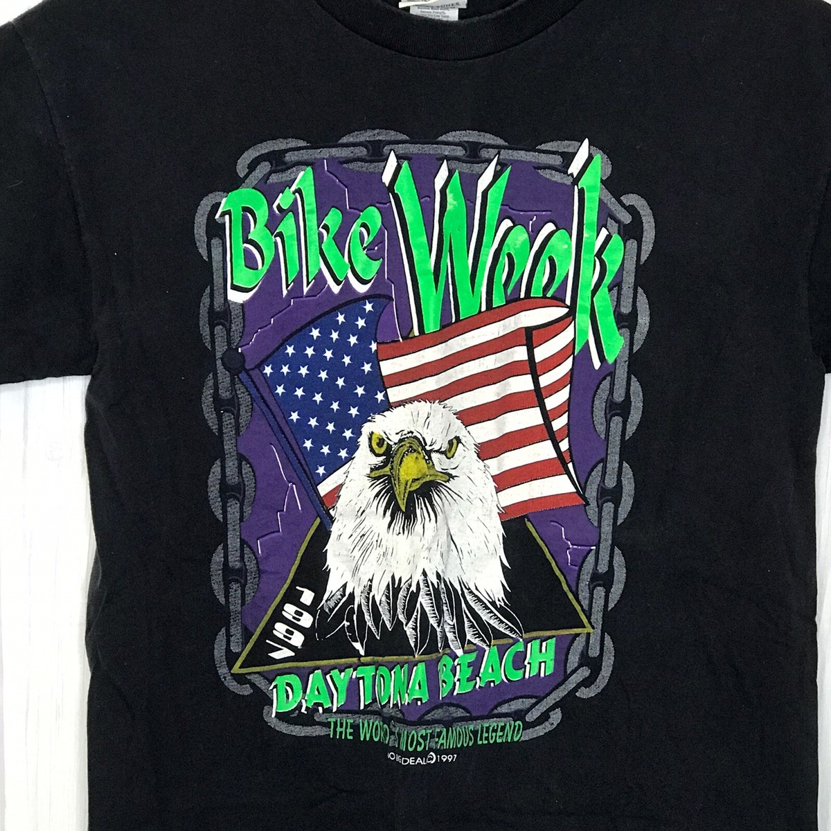 90s USA製 デイトナバイクウィーク Tシャツ ブラック イーグル フェード 90s USA製 デイトナバイクウィーク Tシャツ ブラック イーグル