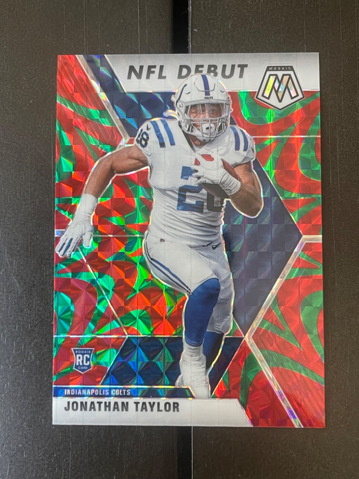 2020 Panini Mosaic - NFL Debut Mosaic Reactive Green Prizm #276 Jonathan Taylor