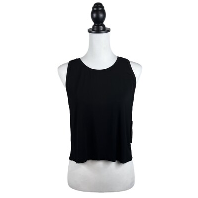 Joyspels Athletic Top M Medium Running CrossFit Yoga Black Cropped Sleeveless