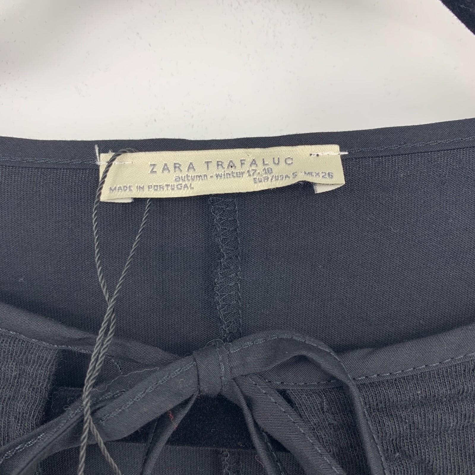 Zara Trafaluc blouse small top tie front quilted stretch baby doll oversized