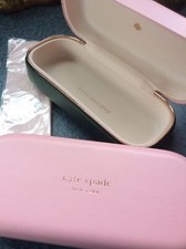 Kate Spade Eyeglass Case with Cleaning Cloth Soft Pink With Dark Green Bottom