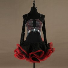 NEW Latin Ballroom Dance Dress Modern Salsa Waltz Standard Long Dress F348