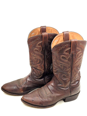 Dan Post Handcrafted Western Cowboy Boots Brown Leather Style DP 2111 Men's 10 D