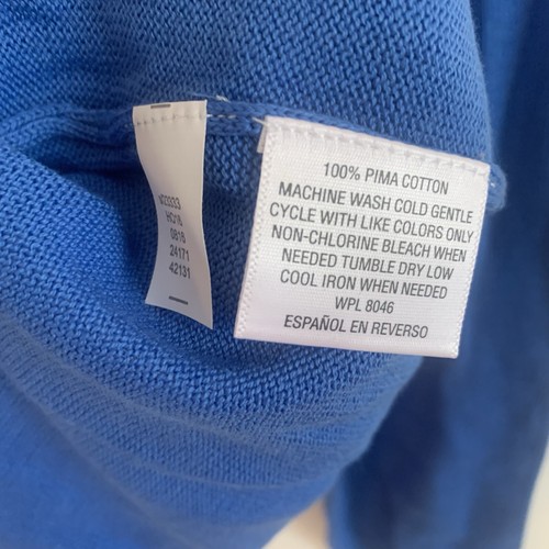 Club Room Men's Size Blue Gray Argyle Pima Cotton V Neck Pullover Sweater L NWTs - Picture 8 of 12