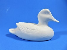 Vintage Ceramic Hollow Duck Figurine Painted White Home Decor 4.75 Inches Long