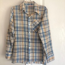 Vintage LEVIS Panatela Shirt 1970s Pointed Collar Size M Blue Button-Up Western