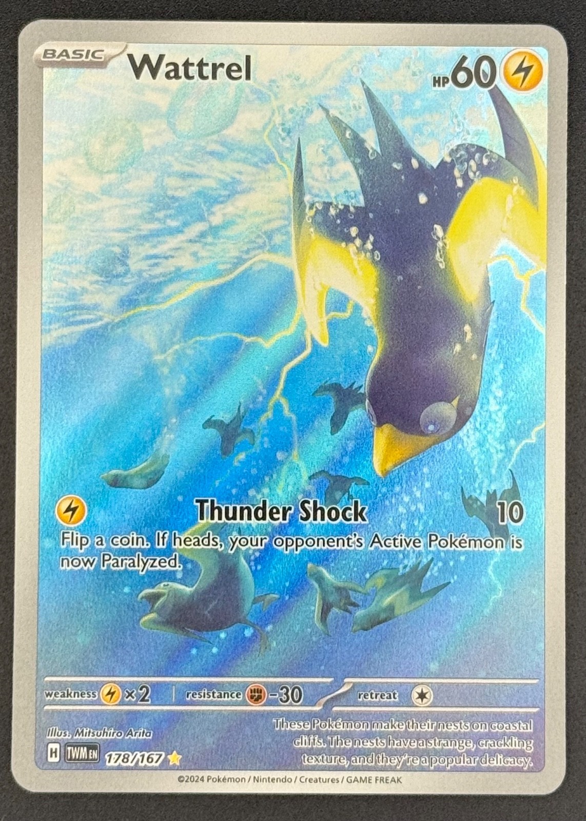 Wattrel 178/167 Pokemon TCG SV06: Twilight Masquerade Illustration Rare NM