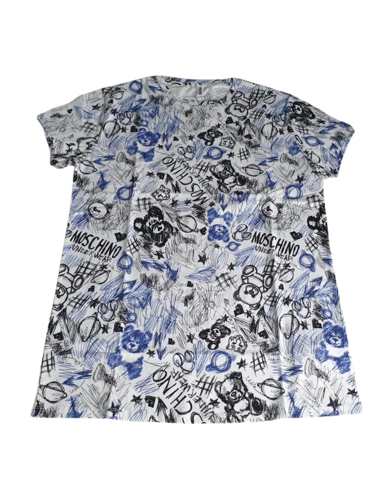 Футболка Maglietta Moschino Underbear A07084412 Uomo Cotone Bianco