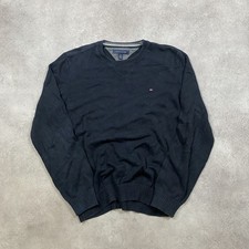 Tommy Hilfiger Jumper Mens Medium Classic Cotton Knit Sweater, Black