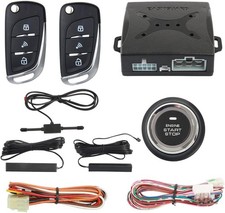 PKE Car Alarm System Remote Start Push Button Keyless Entry DC12V
