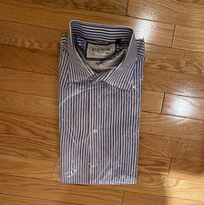 Thomas Pink Classic Fit Blue/White Striped Dress Shirt 17 36/37