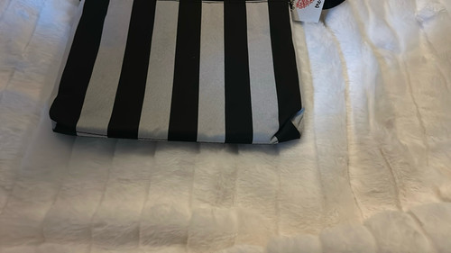 NWT SYDNEY LOVE TRENDS STRIPE COLLECTION CROSSBODY BAG, GRAY/BLACK - Picture 4 of 7
