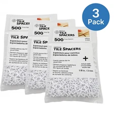 Tavy Basix Tile Spacers 1/8" White 500/Bag 3 Pack New