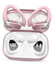 Wireless Earbud, Bluetooth 5.4 Headphones IP7 Waterproof for Sport, 50H Pink
